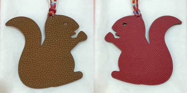 Handmade 187 Factory Gold Togo Leather / Rouge Casaque Epsom Small Squirrel Charm