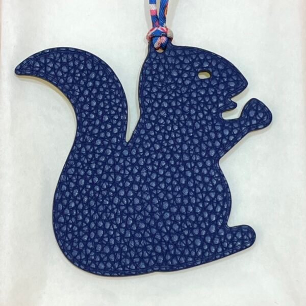 187 Factory Bag Charm Images Togo Blue Saphir / Epsom Lime Small Squirrel Charm