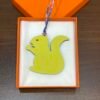 187 Factory Bag Charm Images Togo Blue Saphir / Epsom Lime Small Squirrel Charm