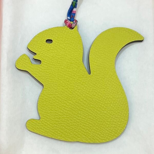 187 Factory Bag Charm Images Togo Blue Saphir / Epsom Lime Small Squirrel Charm