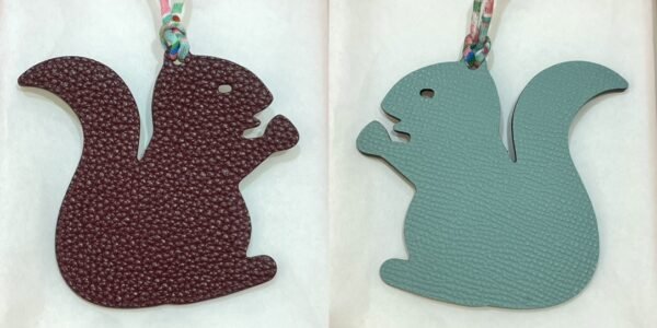 187 Factory Small Squirrel Charm Price Togo Leather Dark Coffee / Epsom Blue Attol