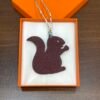 187 Factory Small Squirrel Charm Price Togo Leather Dark Coffee / Epsom Blue Attol