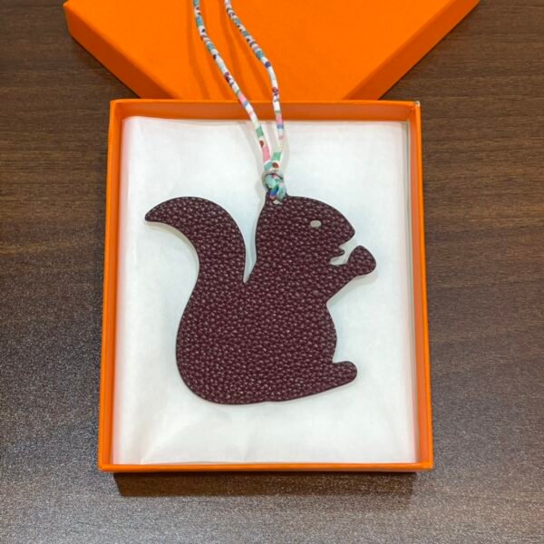 187 Factory Small Squirrel Charm Price Togo Leather Dark Coffee / Epsom Blue Attol
