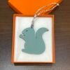 187 Factory Small Squirrel Charm Price Togo Leather Dark Coffee / Epsom Blue Attol