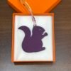 Canada Toront 187 Factory Small Squirrel Charm Violet Togo Leather / Noir Epsom Leather