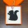 Canada Toront 187 Factory Small Squirrel Charm Violet Togo Leather / Noir Epsom Leather