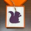 187 Factory Small Squirrel Bag Charm Togo Violet / Epsom Malachite