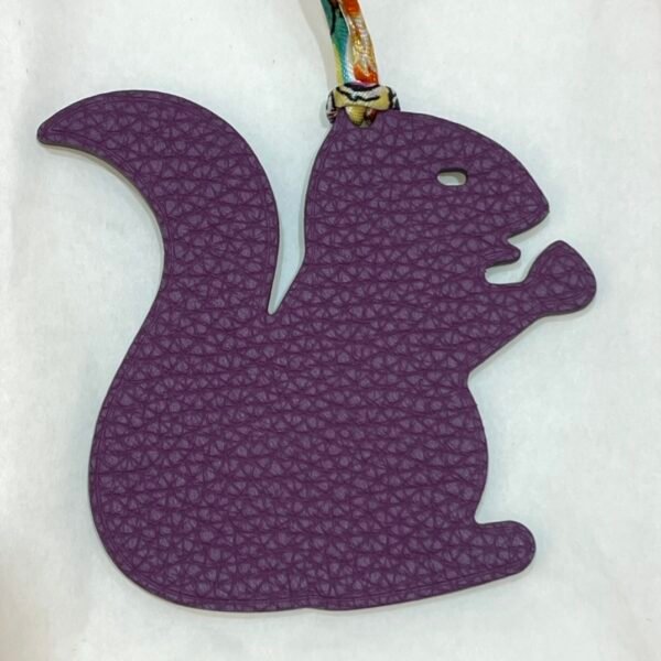 187 Factory Small Squirrel Bag Charm Togo Violet / Epsom Malachite