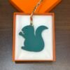 187 Factory Small Squirrel Bag Charm Togo Violet / Epsom Malachite