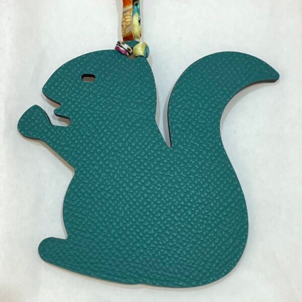 187 Factory Small Squirrel Bag Charm Togo Violet / Epsom Malachite