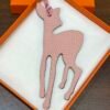 Russa Moscow 187 Factory Deer Charm Epsom Leather Craie / Togo Leather Rose Sakura