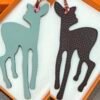 187 Factory Bag Charm Images Blue Atoll Epsom / Dark Coffee Togo Deer Charm