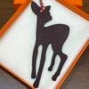 187 Factory Bag Charm Images Blue Atoll Epsom / Dark Coffee Togo Deer Charm