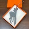 UK London 187 Factory Deer Bag Charm Epsom Leather Blue Lin / Togo Gold