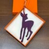 187 Factory Bag Charms Price Malachite Epsom / Violet Togo Deer Charms