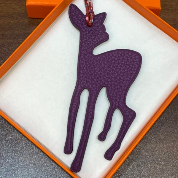 187 Factory Bag Charms Price Malachite Epsom / Violet Togo Deer Charms