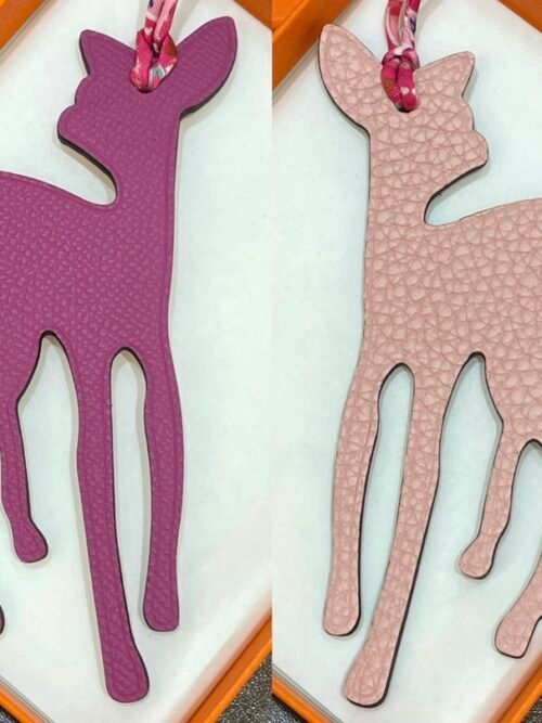 Hong Kong 187 Factory Deer Charm Epsom Rose Purple / Togo Rose Sakura
