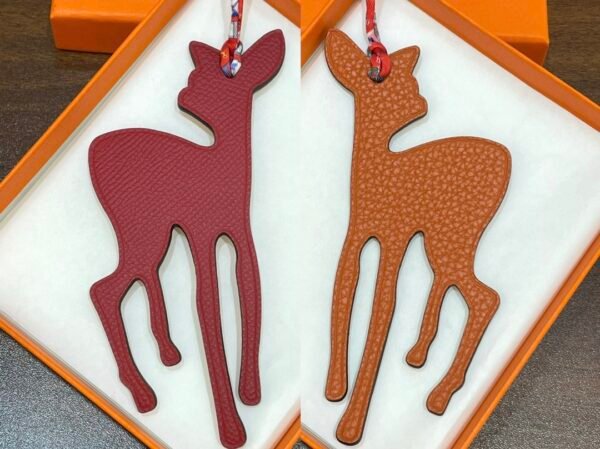 187 Factory Deer Charm Images Epsom Rouge Casaque / Togo Orange Bag Charms