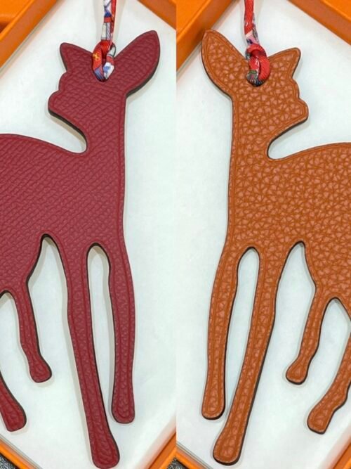 187 Factory Deer Charm Images Epsom Rouge Casaque / Togo Orange Bag Charms