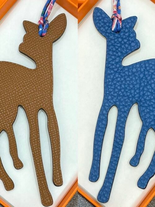 Australia Sydney 187 Factory Deer Charms Epsom Leather Gold / Togo Leather Blue Azteque 