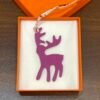 187 Factory Wapiti Bag Charm Rose Sakura Togo Leather / Rose Purple Epsom Leather