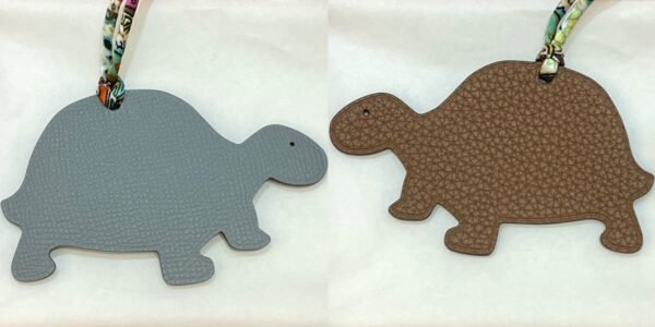 Taiwan 187 Factory Turtle Charms Blue Lin Epsom / Gold Togo Leather