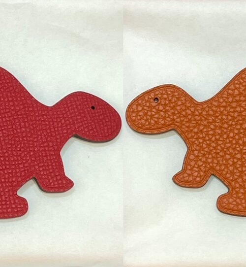 UK London 187 Factory Turtle Charms Rouge Casaque Epsom Leather / Orange Togo Leather