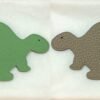 187 Factory Turtle Charms Images Vert Criquet Epsom Leather / Gris Tourterelle Togo Leather