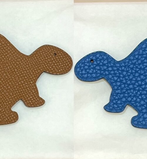Hong Kong 187 Factory Gold Epsom Leather / Blue Azteque Togo Leather Turtle Charms