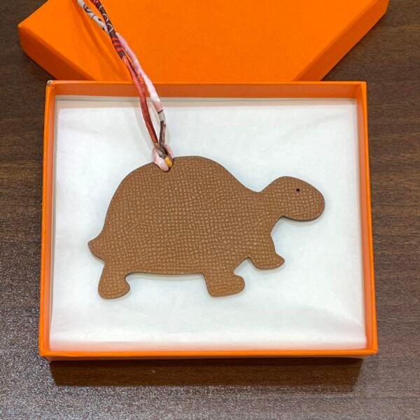 187 Factory Turtle Bag Charms Price Epsom Leather Gold / Togo Leather Dark Coffee