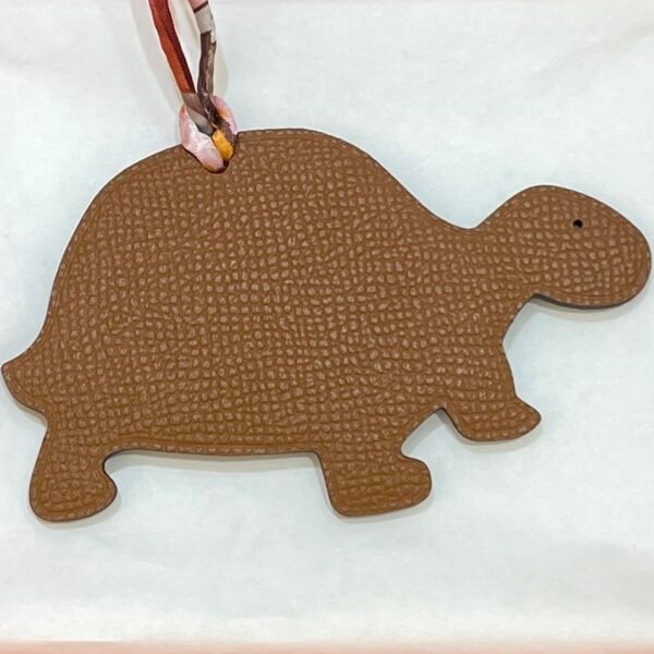 187 Factory Turtle Bag Charms Price Epsom Leather Gold / Togo Leather Dark Coffee