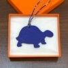 USA New York 187 Factory Epsom Blue Electric / Togo Leather Dark Coffee Turtle Charms