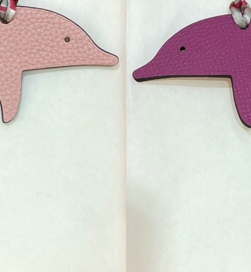 187 Factory Rose Sakura Togo Leather / Anemone Epsom Leather Dolphin Charms