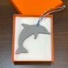 UK London 187 Factory Dolphin Charms Blue Zephyr Togo Leather / Crevette Epsom Leather