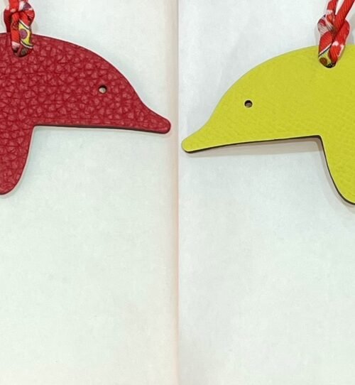 Taiwan 187 Factory Dolphin Bag Charms Togo Leather Rouge Casaque / Epsom Leather Lime