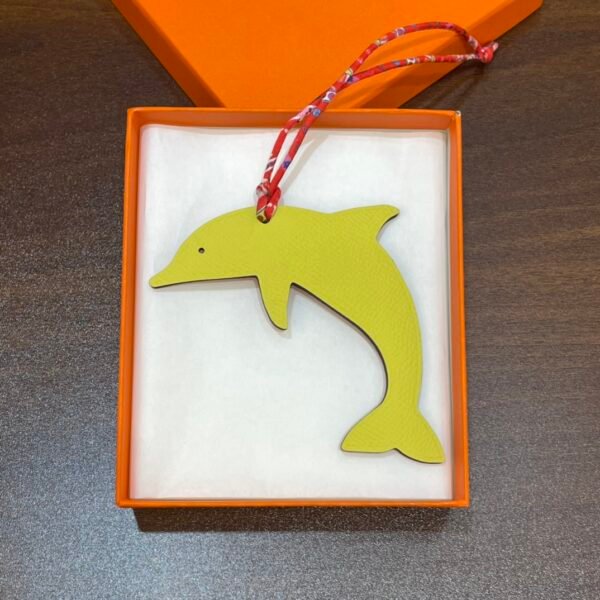 Taiwan 187 Factory Dolphin Bag Charms Togo Leather Rouge Casaque / Epsom Leather Lime