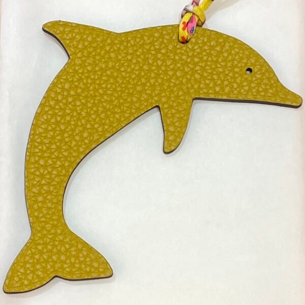 187 Factory Togo Leather Jaune Amber / Epsom Leather Violet Dolphin Charms Images