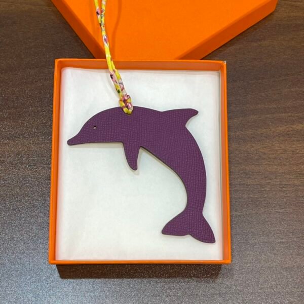 187 Factory Togo Leather Jaune Amber / Epsom Leather Violet Dolphin Charms Images