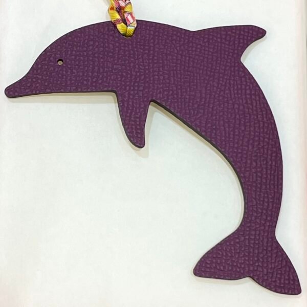 187 Factory Togo Leather Jaune Amber / Epsom Leather Violet Dolphin Charms Images