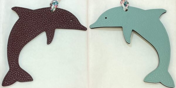 Singapore Kuala Lumpur 187 Factory Dolphin Bag Charms Dark Coffee Togo / Blue Attol Epsom