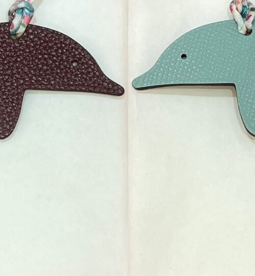 Singapore Kuala Lumpur 187 Factory Dolphin Bag Charms Dark Coffee Togo / Blue Attol Epsom