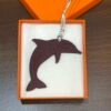 Singapore Kuala Lumpur 187 Factory Dolphin Bag Charms Dark Coffee Togo / Blue Attol Epsom