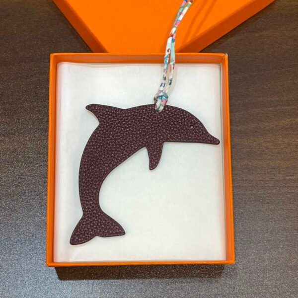Singapore Kuala Lumpur 187 Factory Dolphin Bag Charms Dark Coffee Togo / Blue Attol Epsom
