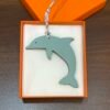 Singapore Kuala Lumpur 187 Factory Dolphin Bag Charms Dark Coffee Togo / Blue Attol Epsom