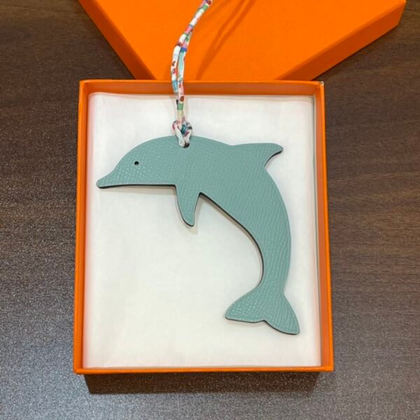 Singapore Kuala Lumpur 187 Factory Dolphin Bag Charms Dark Coffee Togo / Blue Attol Epsom
