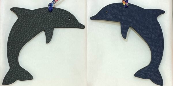 Canada Toronto 187 Factory Dolphin Charms Etain Grey Togo Leather / Epsom Leather Dark Blue
