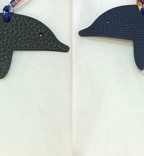 Canada Toronto 187 Factory Dolphin Charms Etain Grey Togo Leather / Epsom Leather Dark Blue