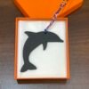 Canada Toronto 187 Factory Dolphin Charms Etain Grey Togo Leather / Epsom Leather Dark Blue