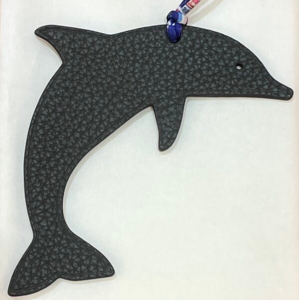 Canada Toronto 187 Factory Dolphin Charms Etain Grey Togo Leather / Epsom Leather Dark Blue