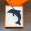 Canada Toronto 187 Factory Dolphin Charms Etain Grey Togo Leather / Epsom Leather Dark Blue